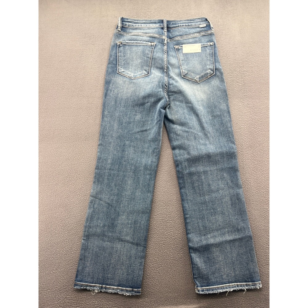 Risen Jeans Womens 31 High Rise Cropped Straight Leg Medium Wash Raw Hem - Picture 9 of 13